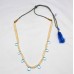 Necklace Beaded Strand Blue Topaz Freshwater Pearl Semi Precious Gemstone E190